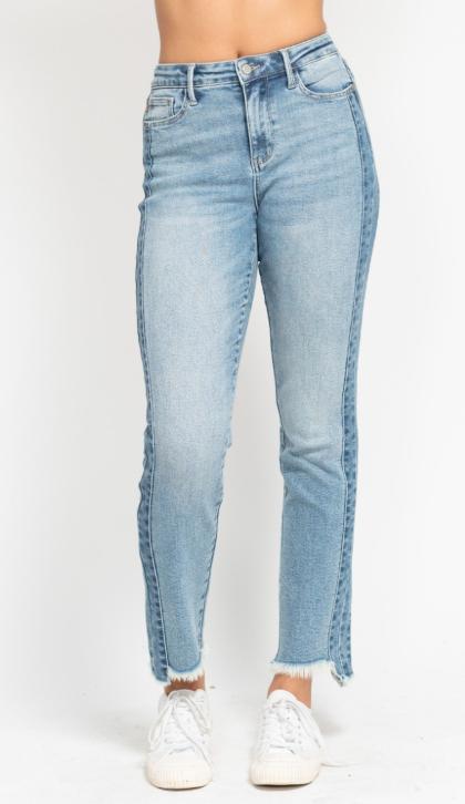 Judy Blue Side Panel Slim Straight Jeans