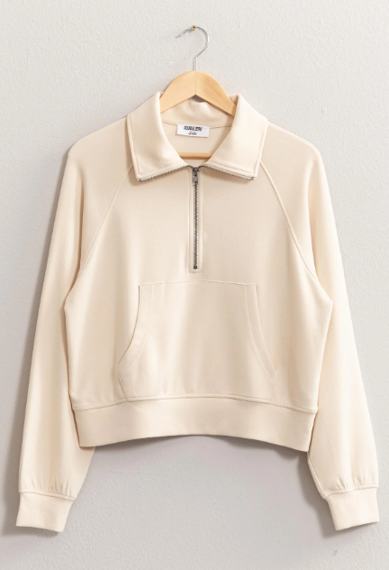 Cream Half Zip Pullover